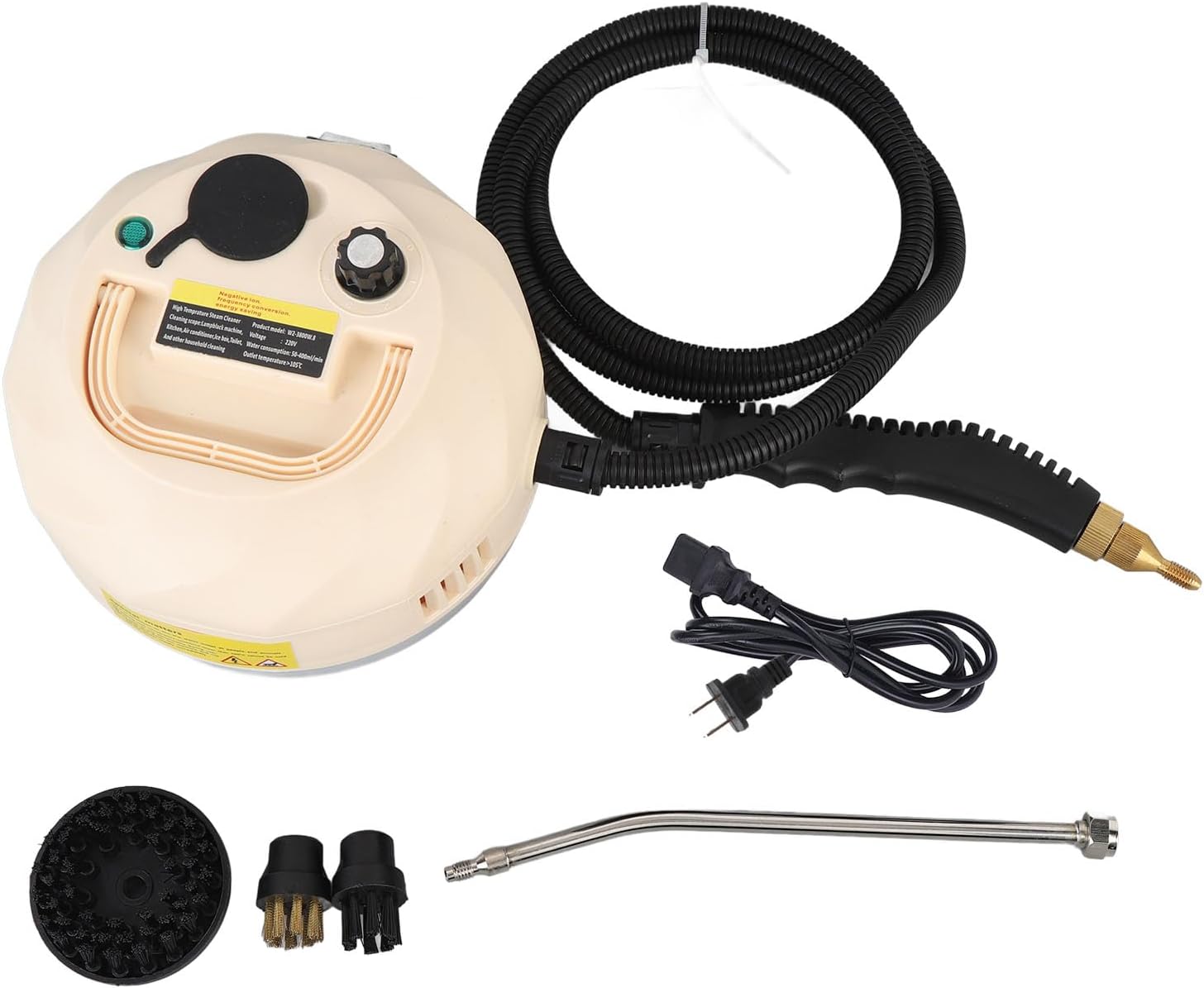 YUYTE Handheld Steam Cleaner, 1500W Fast Heating Portable Steam Cleaner with 3 Brush Heads for Car, Kitchen, Bathroom & Tile (US Plug 110V)