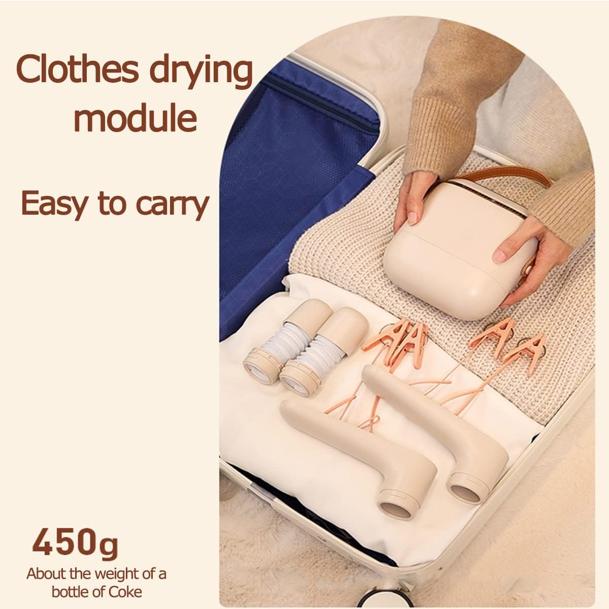 Mini Electric Clothes Drying Rack,Low Noise Clothes Dryer,Portable Dry Machine, Fast Dryer,for Clothes Shoes (Color : Pink)