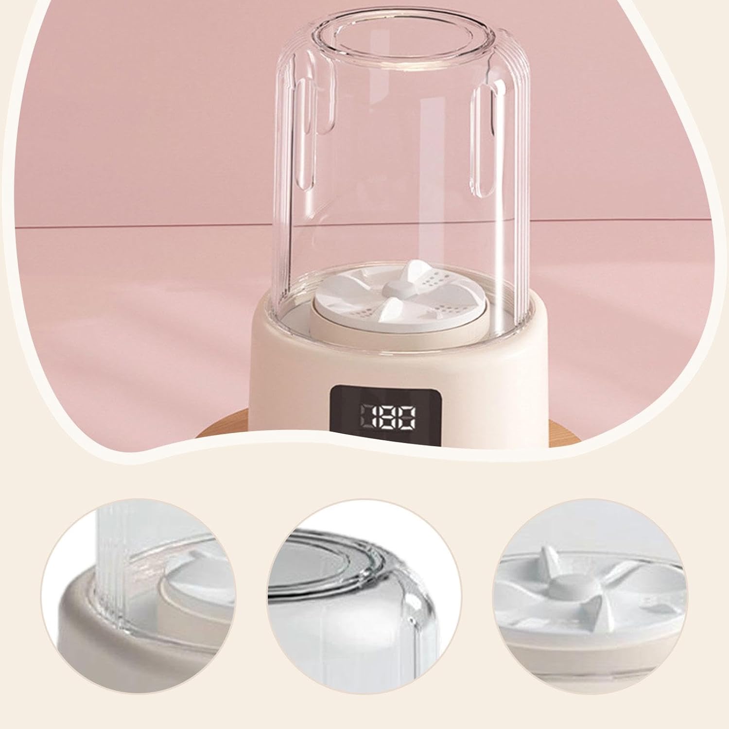 Mini Washing Machine Portable Underwear Washer Deep Cleaning Small Laundry Cup for Clothes for Towels RV Socks