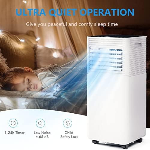 ARLIME 8000 BTU Portable Air Conditioners, 3-in-1 AC Cools up to 250 sq. ft. Freestanding Air conditioner unit w/Fan & Dehumidifier, Remote Control, Window Mount Kits for Home Office