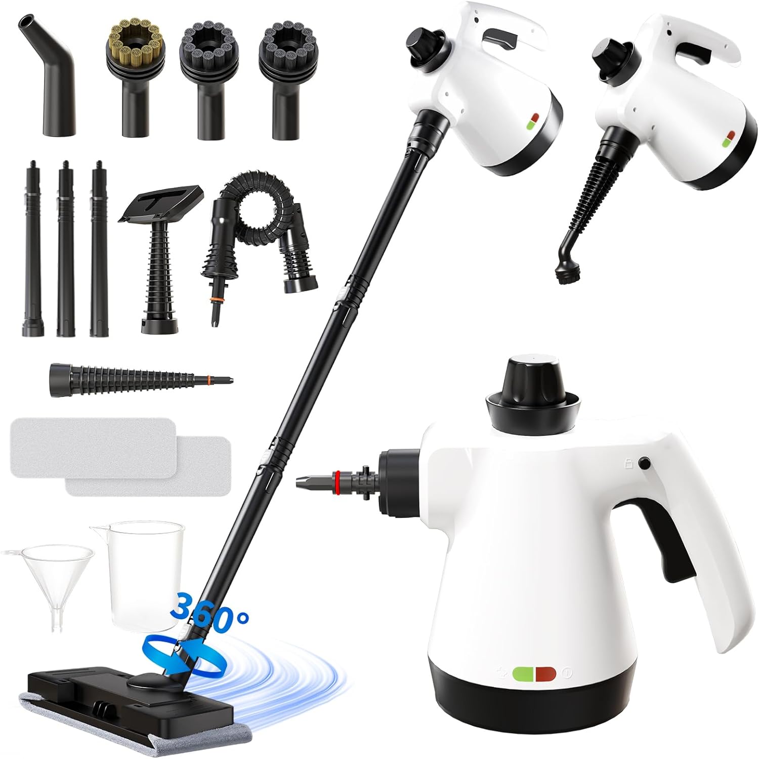 Steam Mop, Detachable Steam Cleaner 16-in-1 Lightweight Handheld Steamer for Hardwood Floors, Home, Tile, Carpet, Furniture, Clothes, Windows Cleaning