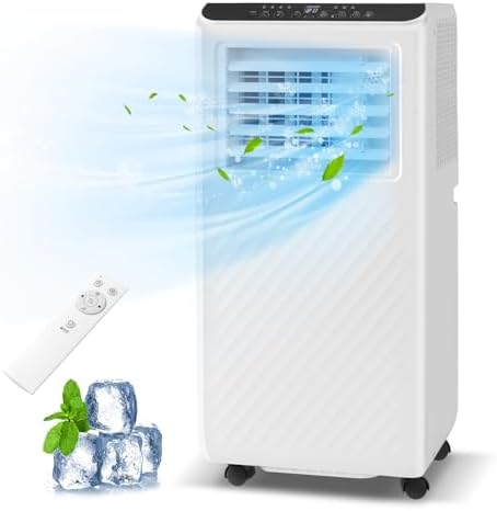 DORTALA 10000 BTU Portable Air Conditioner, 3 in 1 Floor Standing AC Unit with Fan & Dehumidifier, Quiet AC Unit with 24H Timer, Remote Control & Installation Kit for Rooms up to 350 Sq.Ft