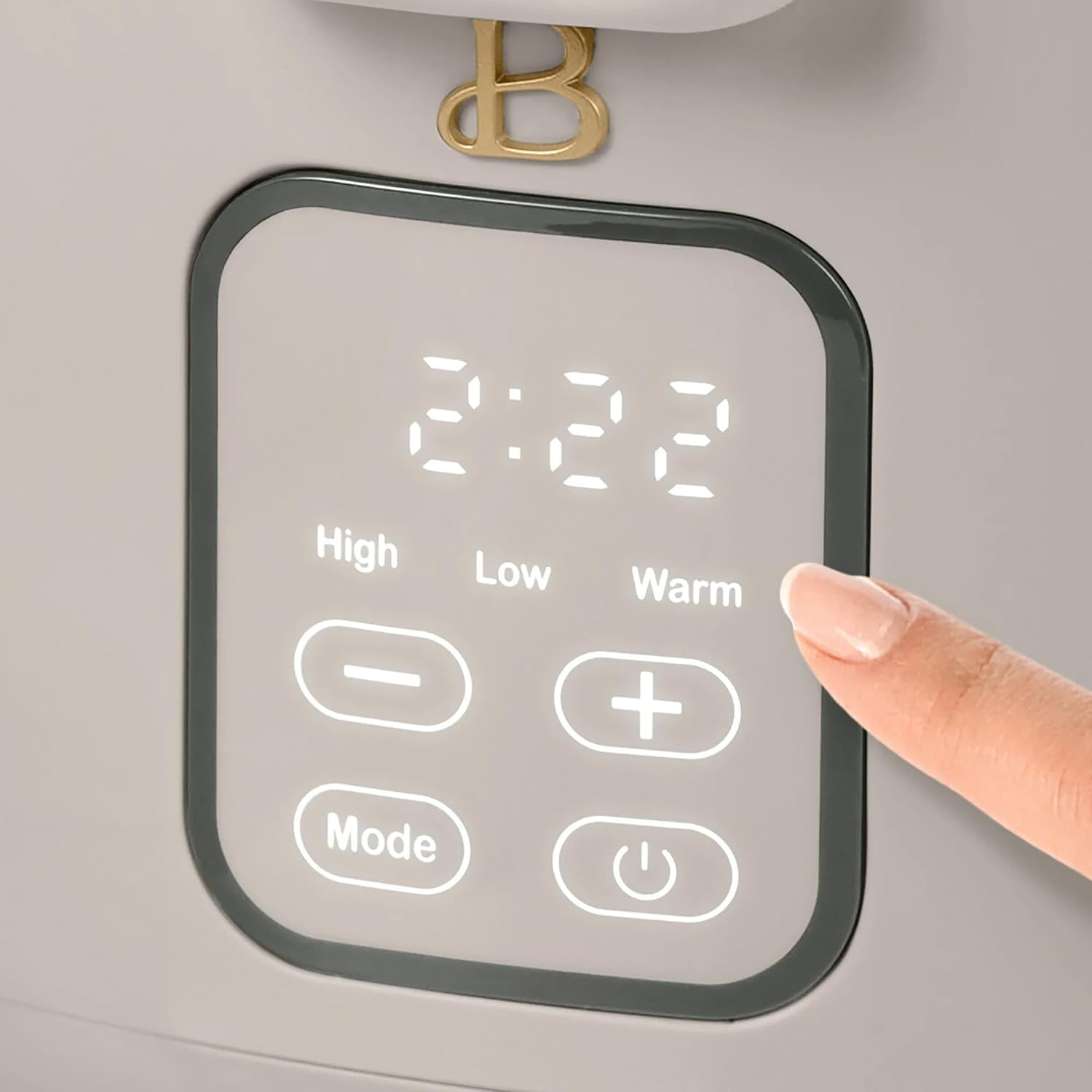 Beautiful 3 Qt Air Fryer with TurboCrisp™ Technology, Porcini Taupe by Drew Barrymore, Compact Countertop Air Fryer for Crispy Healthy Cooking, Nonstick Basket, Dishwasher-Safe, Oil-Less Frying