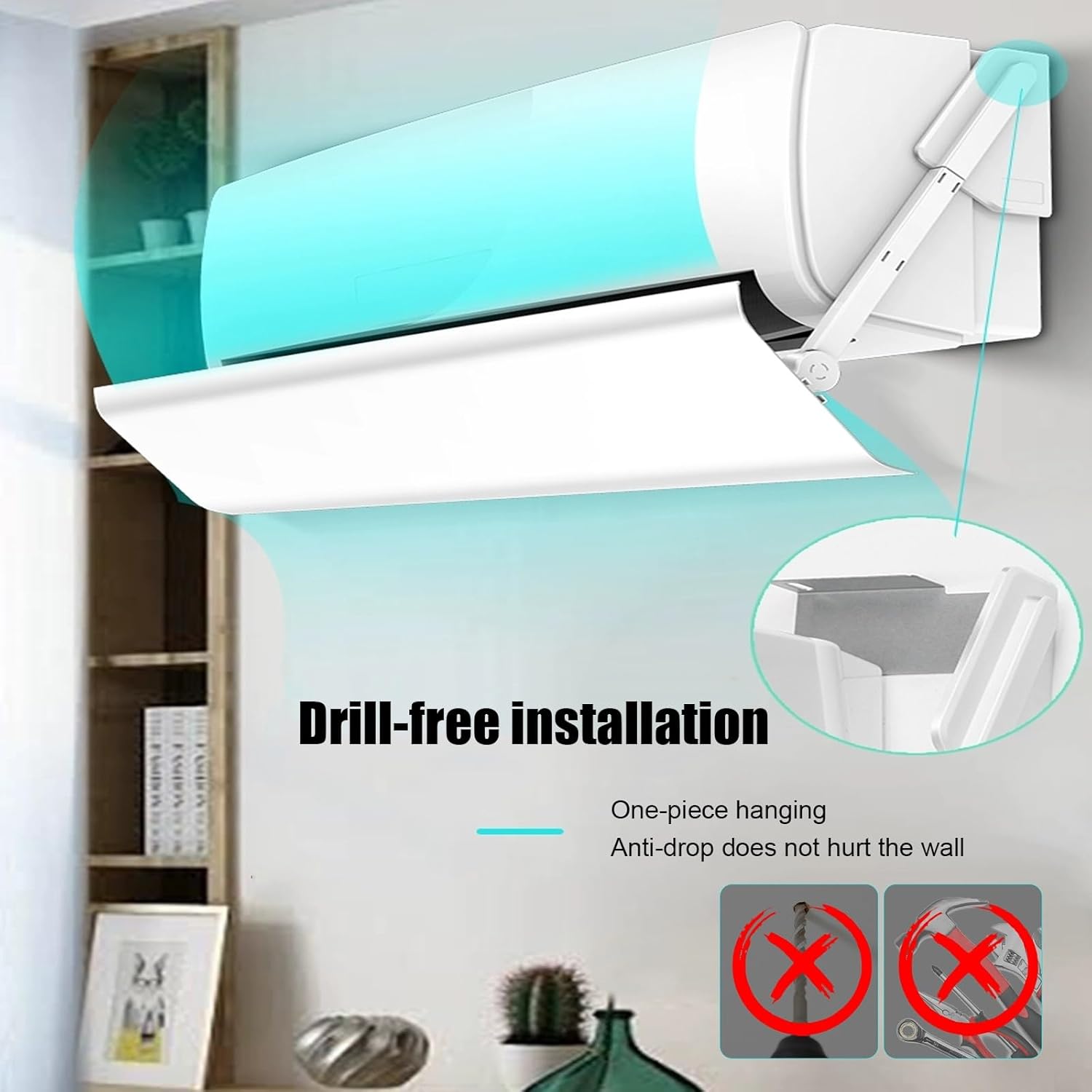 Adjustable Vent Deflectors, Portable Air Conditioners Air Vent Deflector Ceiling Outlet Wind Direction Telescopic, White