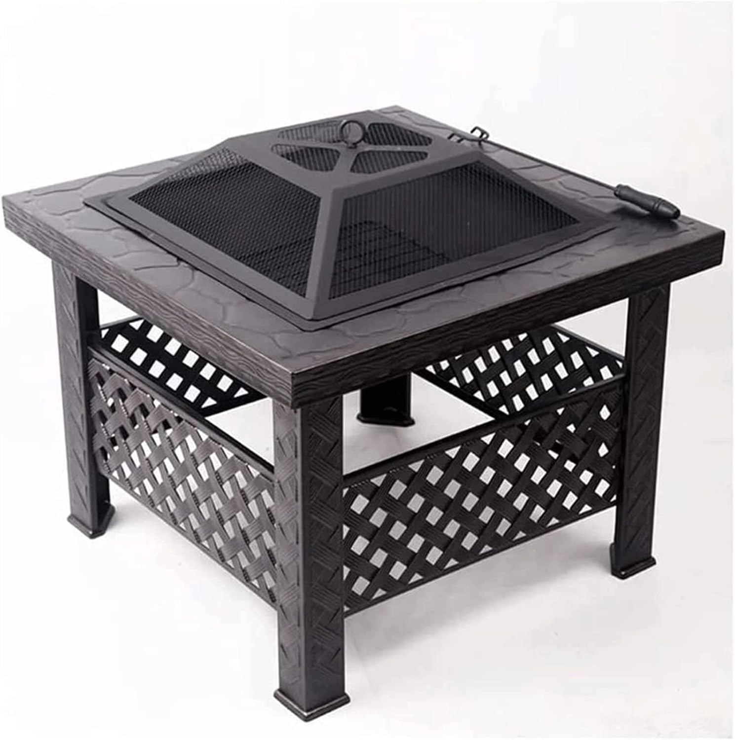 Party Barbecue Table Villa Courtyard Barbecue Table Multi-Function Outdoor Charcoal Barbecue Grill with Protective Screen Ideal for Camping Beach Hotel