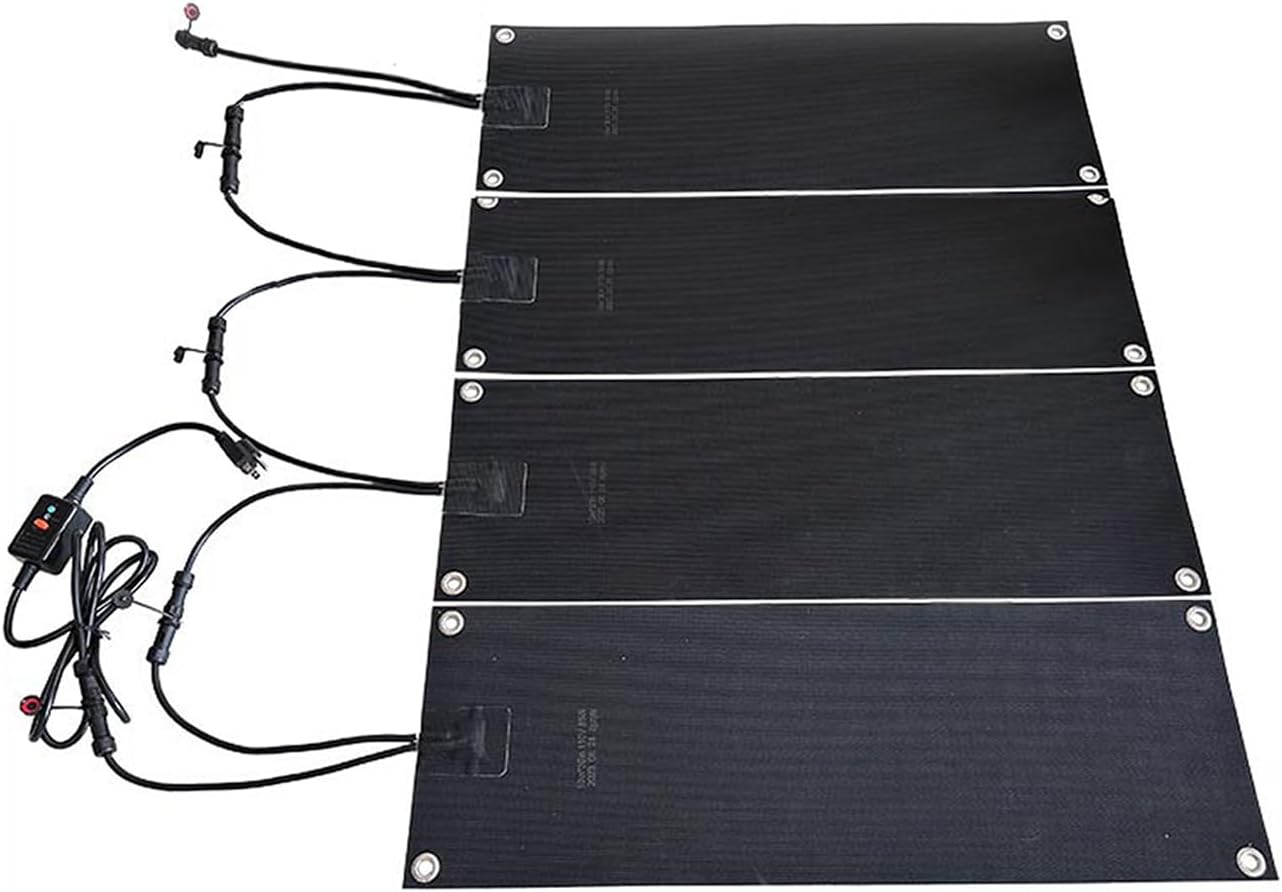 Snow Melting Walkway Mat, No-Slip Rubber Heated Snow Melting Mats for Winter Entrances,Heated Driveway Pad for Outdoor Steps, Doorways, Walkways, Driveway, Snow and Ice Melt Products,10x48'',4