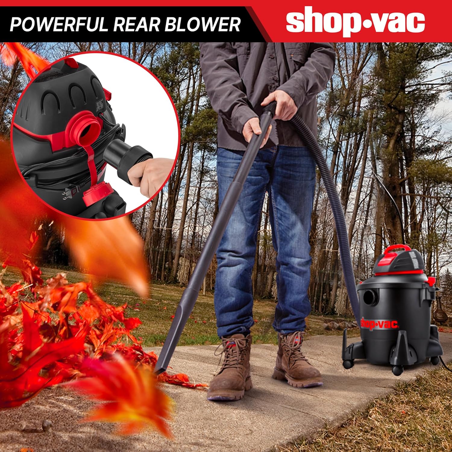 Shop-Vac 5922805 Wet/Dry Vacuum, 8 Gallon, 4.5 Peak HP, 1.25 Inch Diameter x 7 Foot Hose, 6 Foot Cord, Ideal for Jobsite, Garage, Workshop & Home