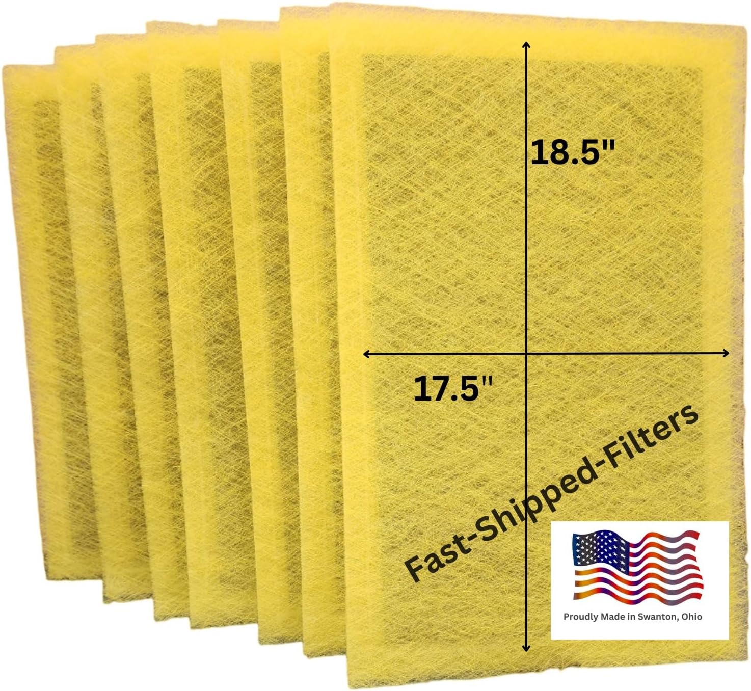 Fast-Shipped-Filters 7 Pack 20x20 Replacement Filter Pads Compatible with MicroPower Guard One Hour Air Cleaner Refill (7, Yellow, 20x20)
