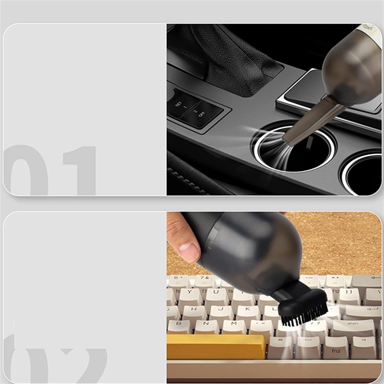 Hand Held Vacuum, Desktop Vacuum Cleaner Wireless Mini Portable Cleaning Machine Handheld Dust Cleaner for Office, Home, Computer and Kitchen