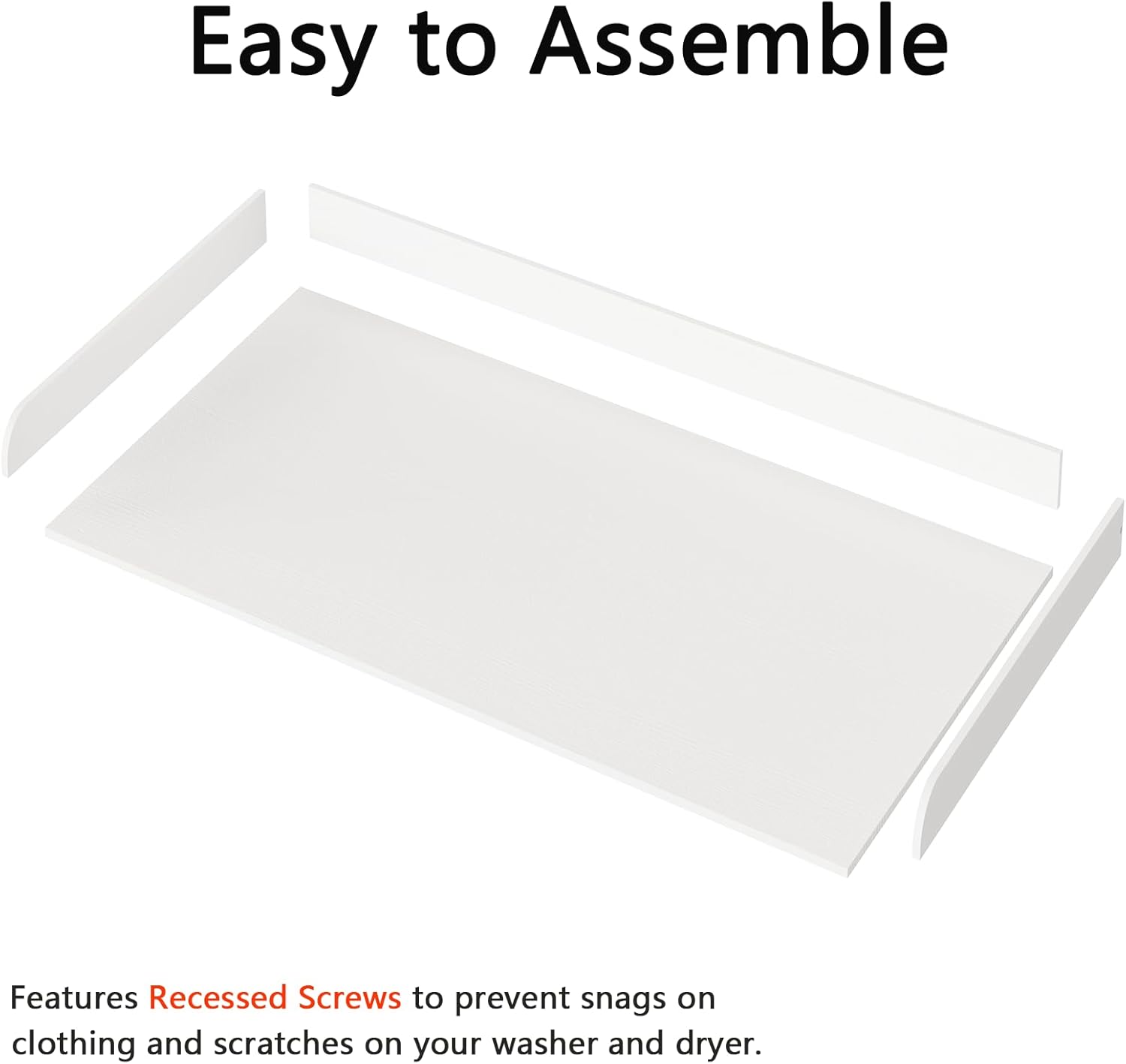 Fabuday Wood Washer Dryer Countertop for Laundry Room - 54'' W x 27.5'' D x 3.2'' H Laundry Counter Table for The Top with Edge, Storage and Organization Over Washing and Dryer, Crisp White