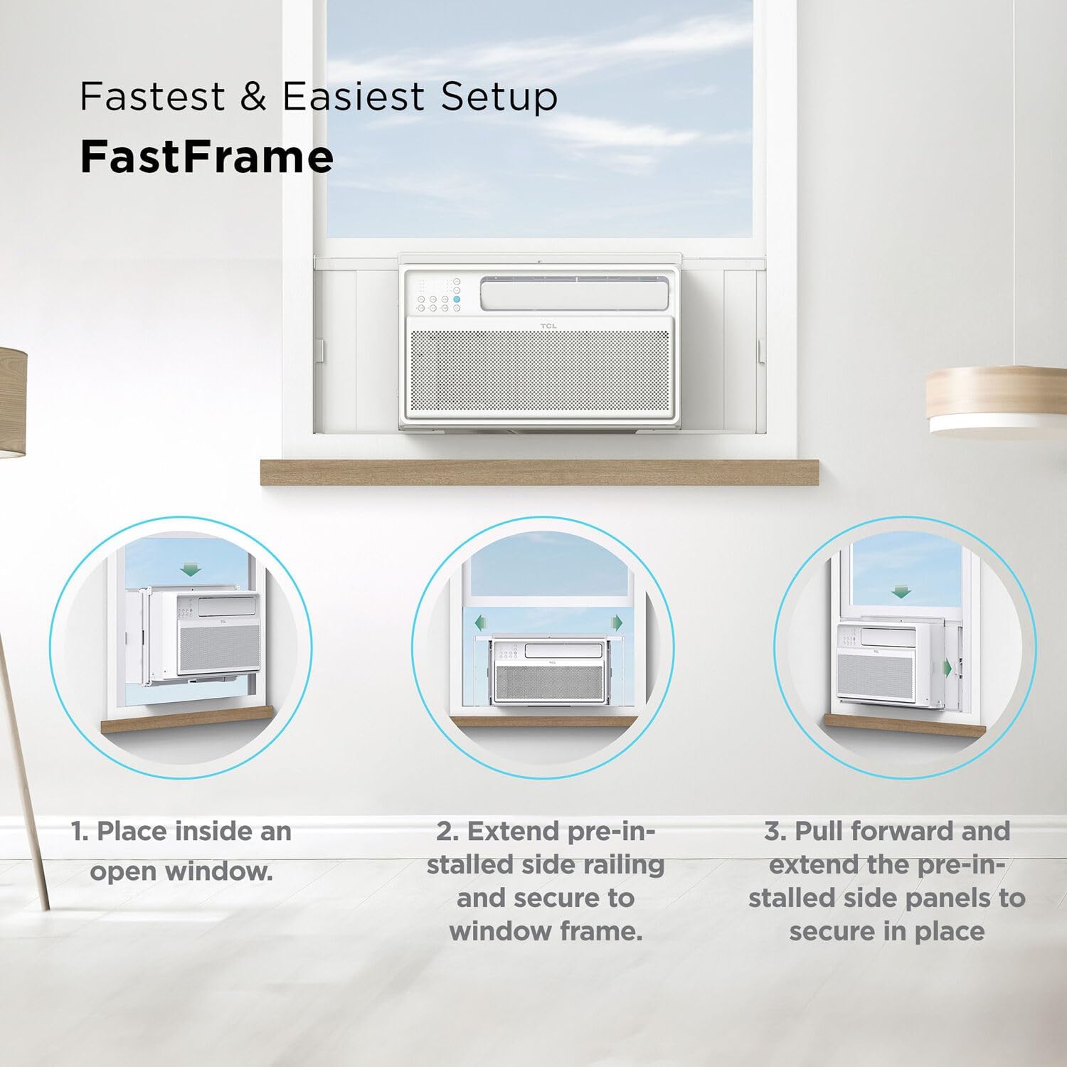 TCL 12,000 BTU Q-Series Smart Inverter Window AC, 115V, Inverter AC for Rooms up to 550-Sq. Ft., Ultra-Quiet, 38% Energy Saving, EZ Install, Open-able Window, Works with Alexa and Google Assistant
