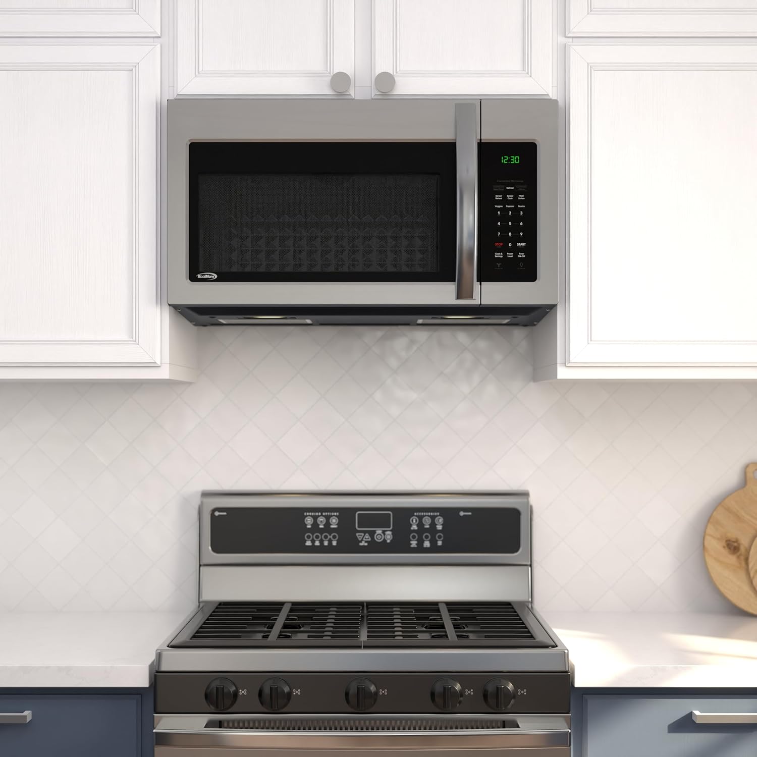 KoolMore 30-inch 1.5 cu. ft. Over-the-Range Convection Microwave Oven,900 Watts and 300 CFM in Stainless-Steel, UL Listed