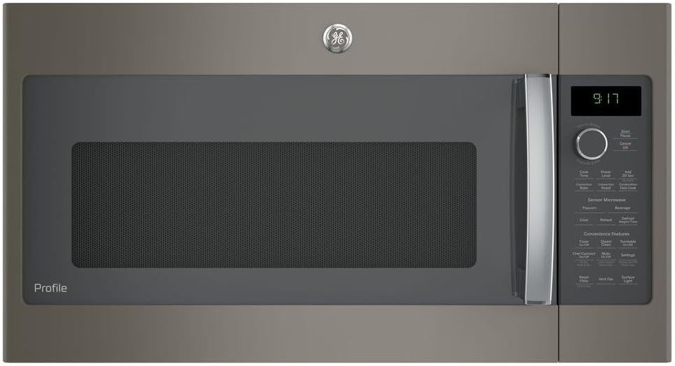 1.7 cu. ft. Over-the-Range Microwave with 950 Watts, Chef Connect, Sensor Cooking Controls, Convection, Fast Cook, Bake, Roast, 3-Speed 300 CFM, Steam Clean and LED Cooktop Lighting