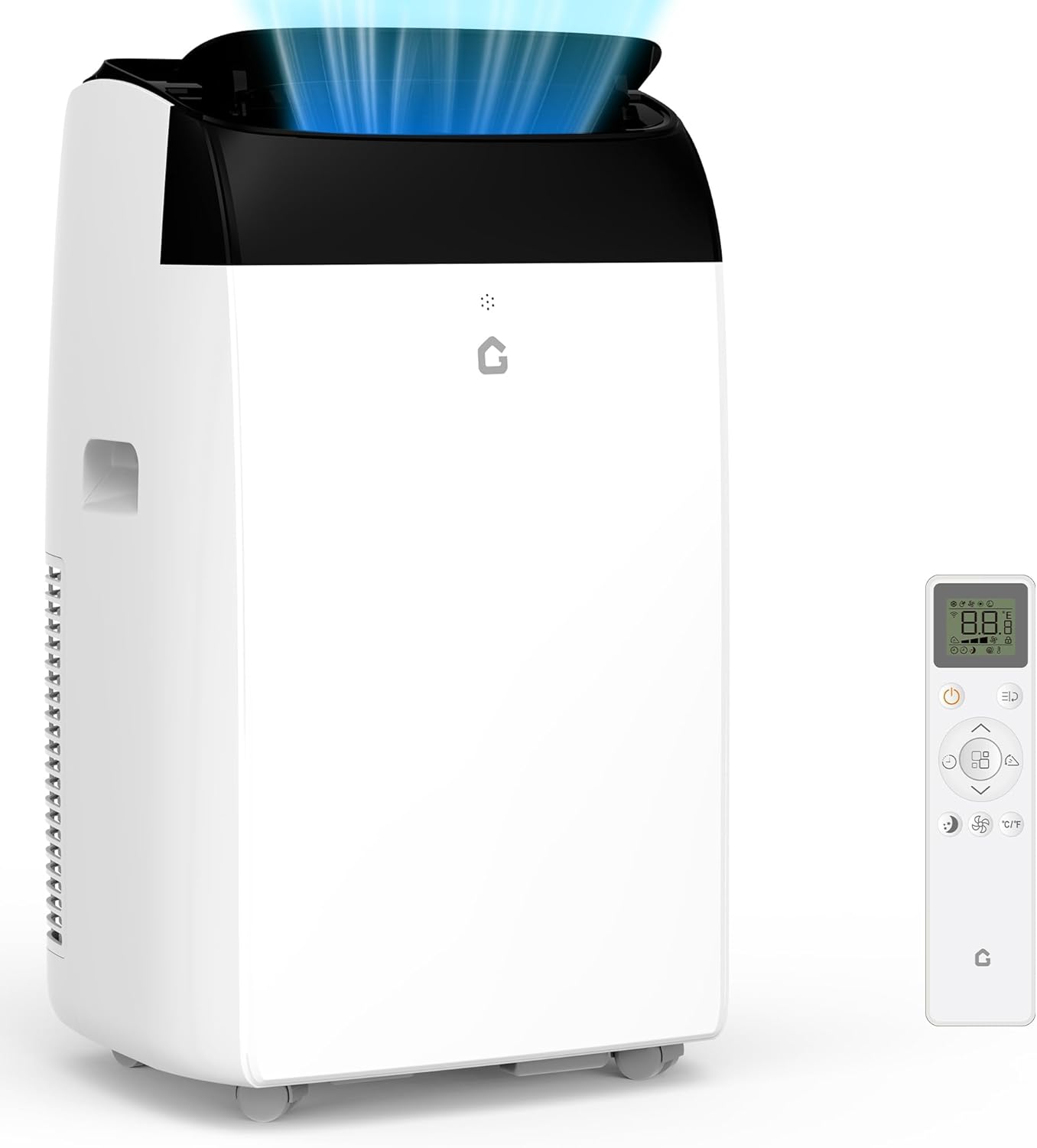 Garvee 14,000 BTU Portable Air Conditioner Powerful Cooling up to 750 Sq.Ft, 3 in-1 AC Unit with Dehumidifier & Fan Mode Efficient Energy Saving, Remote Timer Control For Home, Office, Black