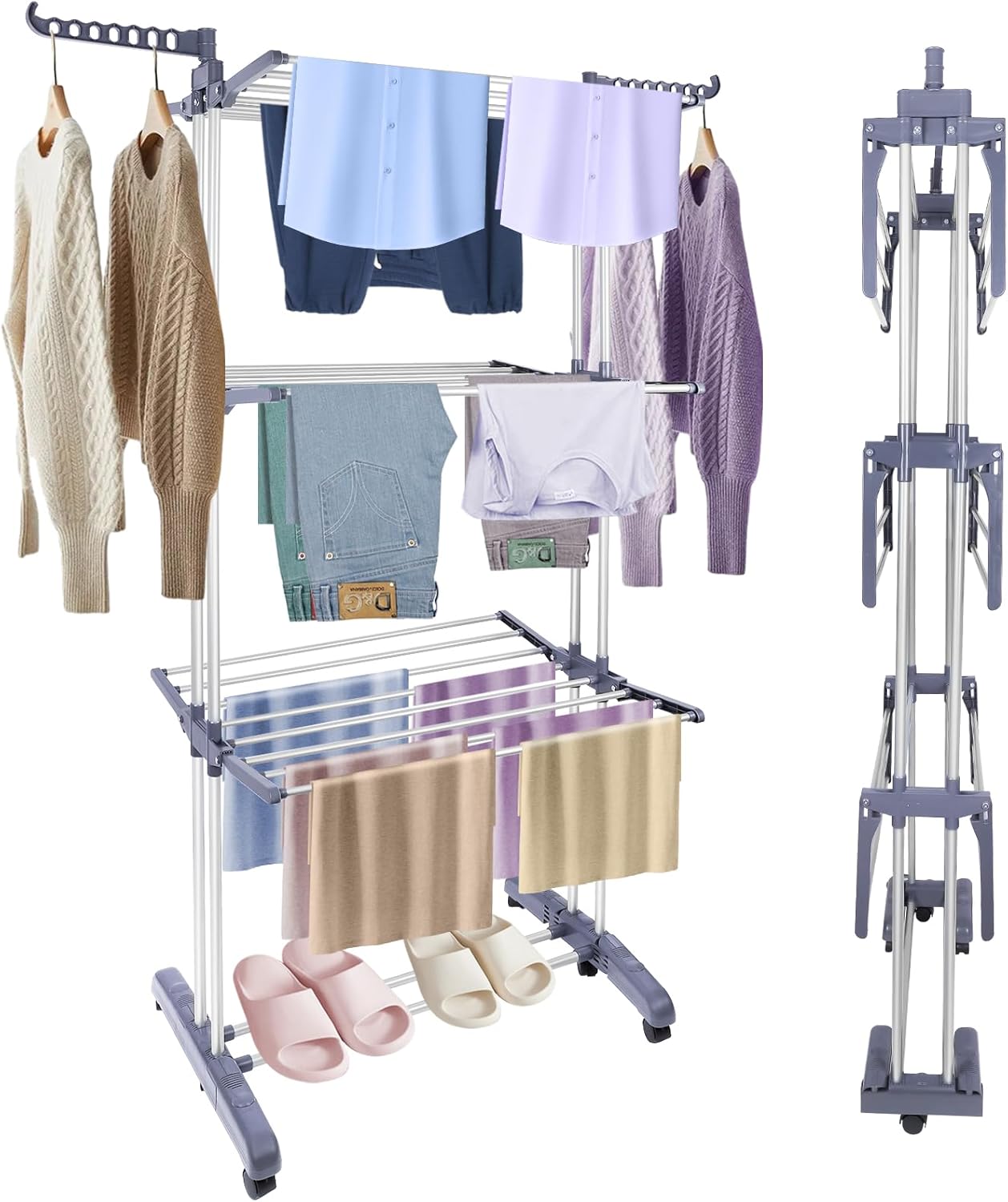 Clothes Drying Rack Foldable Drying Rack Clothing,Oversize 4 Tier(70