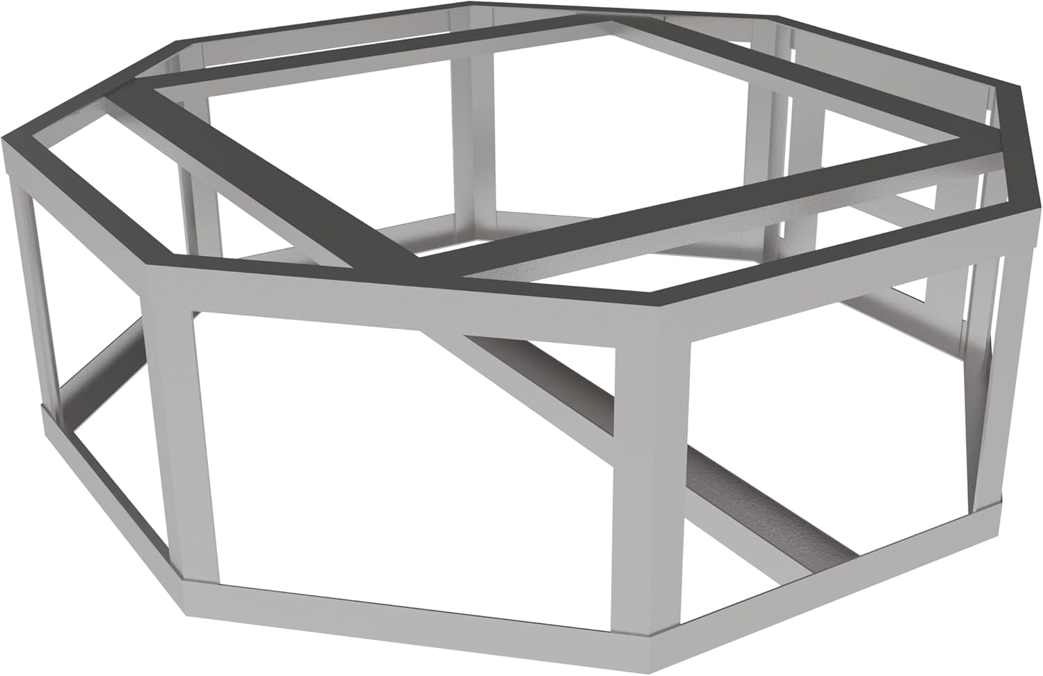 Ready-to-Finish 54-in Octagon x 18-in Concrete Fire Pit Kit for Outdoor Patio – Customizable Gas or Wood Burning Base – DIY & Contractor Friendly – Fits 25-in Burner or Breeo Zentro Insert