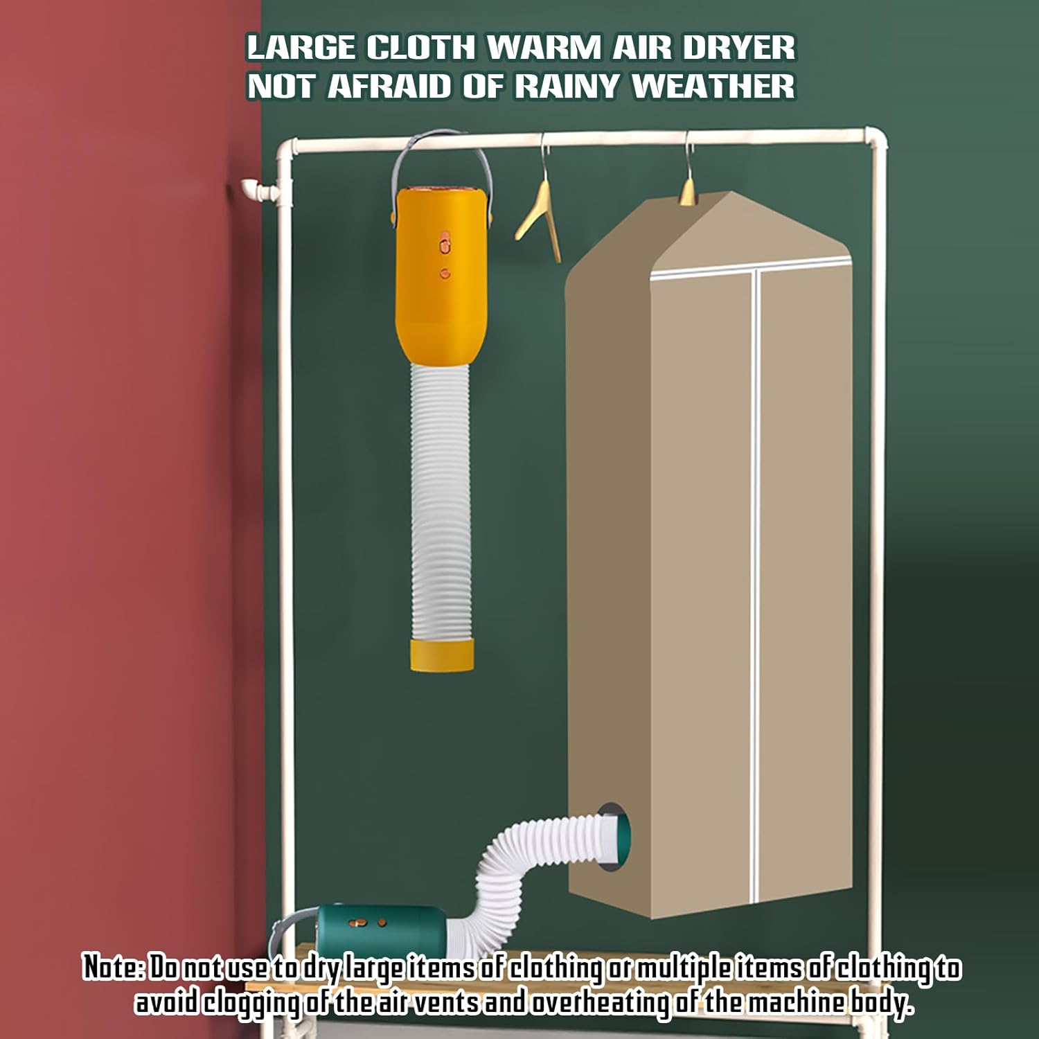 Portable Clothes Dryer, Drying Machine, Compact Dryer Machine, Dryer Low Noise and High Safety, Waterproof Cloth Cover, Drying Rack for Underwear, Baby Clothes Yellow