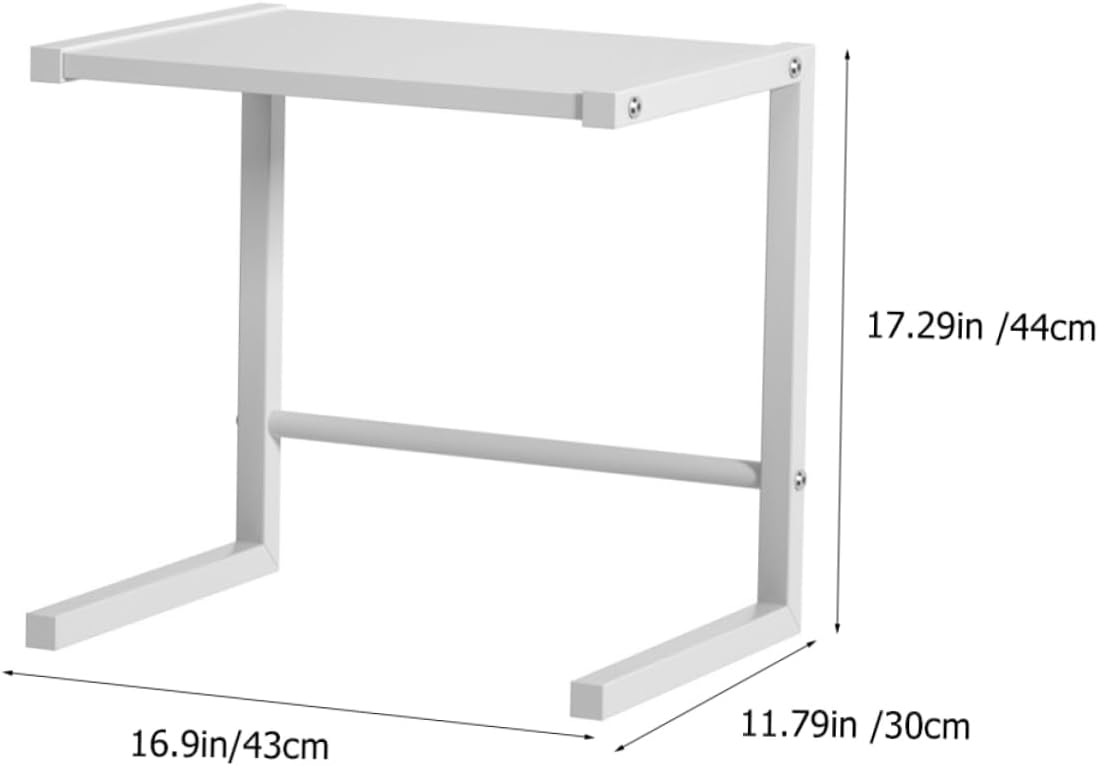 PRETYZOOM Adjustable Carbon Steel Kitchen Microwave Holder Expandable Countertop Organizer for Air Fryers Ovens and Small Appliances Space-Saving Rack for Kitchen Storage