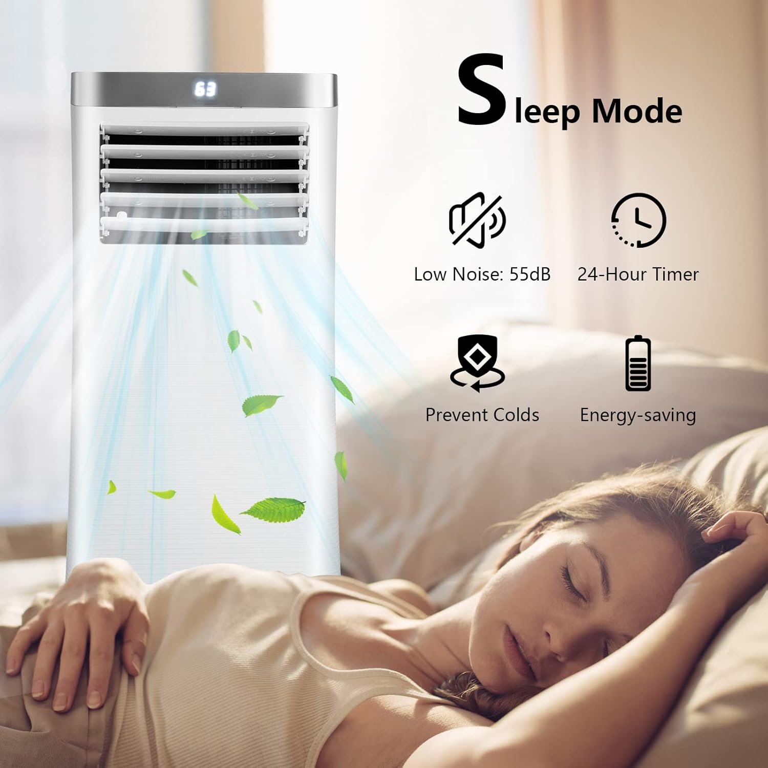 PETSITE Portable Air Conditioner, 8000 BTU AC Cooling Unit with Remote Control, 3-in-1 Air Conditioners with Dehumidifying, Fan & Air Cooler Function, Cools Up to 230 sq.ft