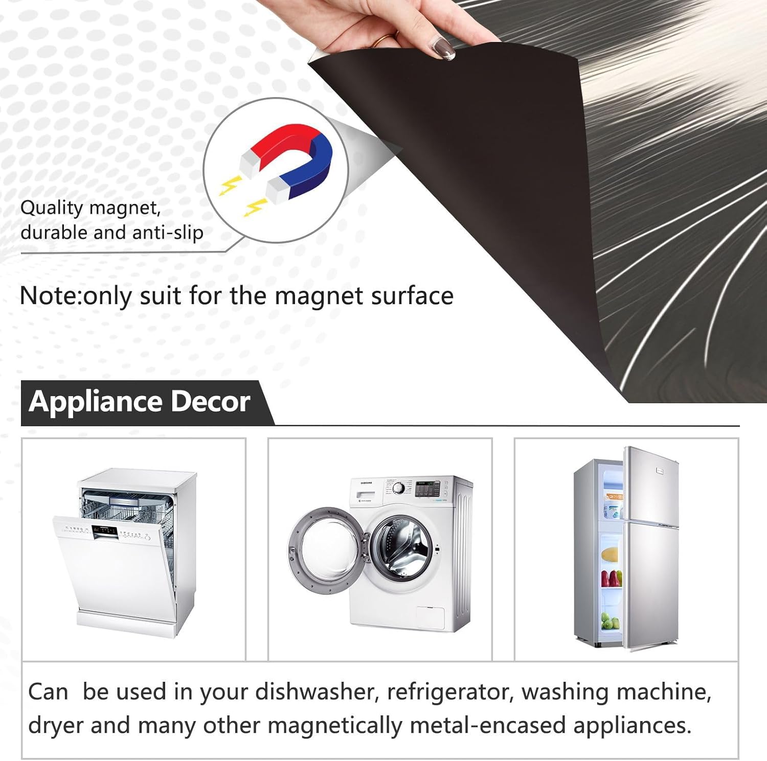 Dishwasher Magnet Cover Large Magnetic Stickers Cat with Brown Pupils Front Dishwasher Cover Reusable Decal for Home Kitchen Anti-Scratch Refrigerator Decorative Lid Washing Machine Laundry 23