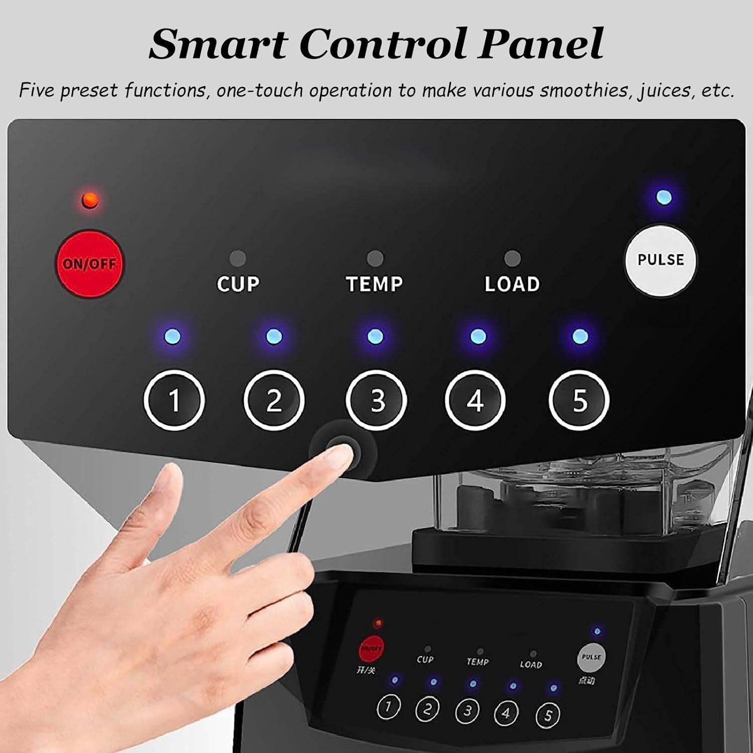 Quiet Commercial Blender for Smoothies 2200W With Cover, Professional Blender with 70 oz Jar for Restaurant, Smoothie, Ice Crushing,110V