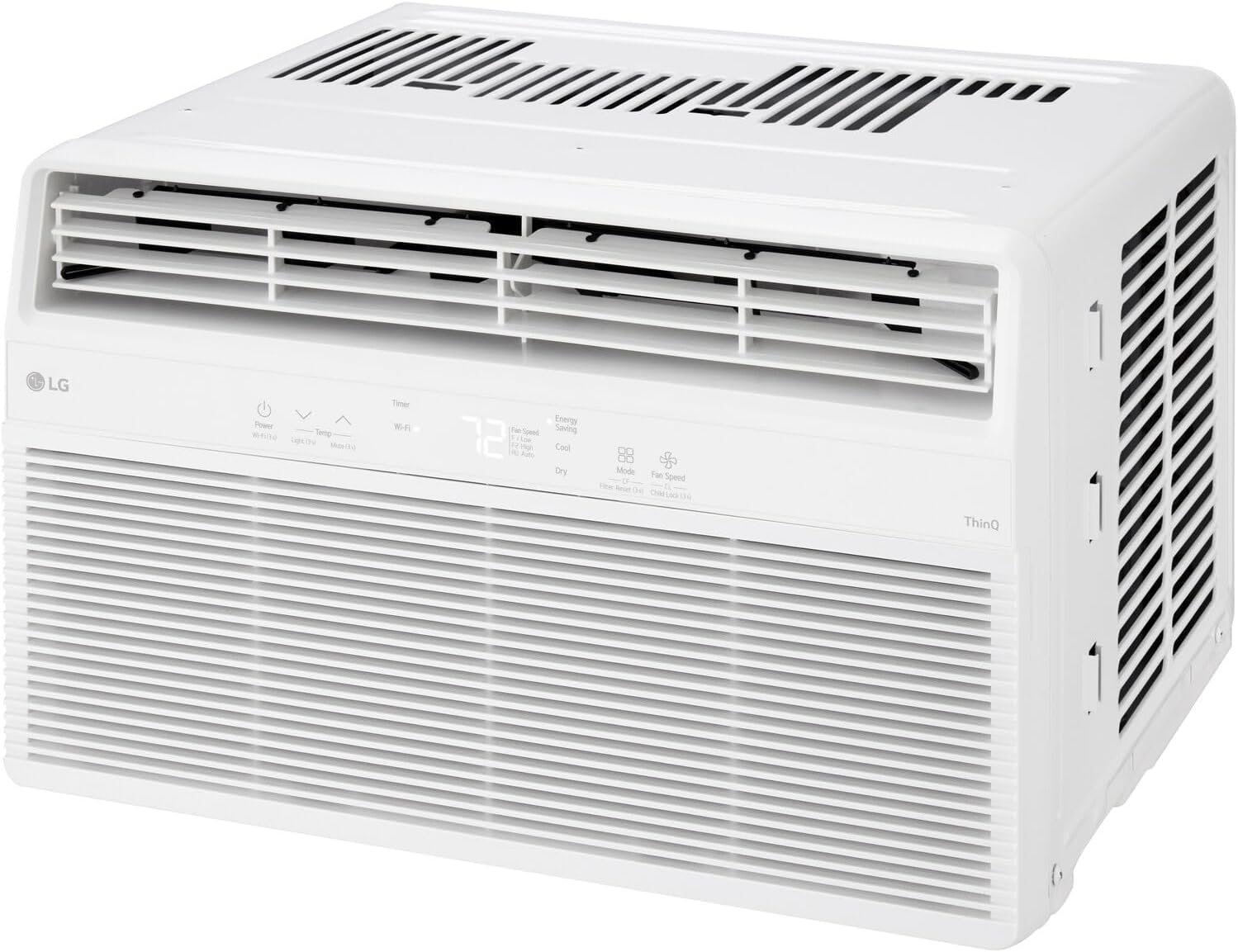 LG 8,000 BTU Smart Window Air Conditioner with Dehumidifier, 115V, Window AC for Medium Rooms up to 350 Sq. Ft., Window Unit AC with Remote Control, 3 Speeds, Auto-Restart, 24-Hour Timer, White