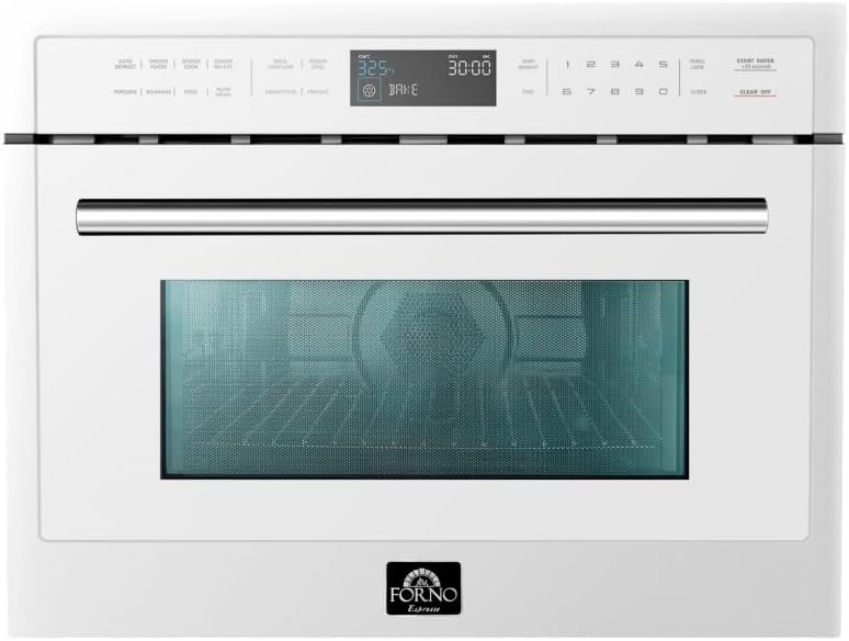 FORNO Oliena White 30″ 1750 Watt Compact Oven & 1000 Watt Microwave, 1.6 cu. ft