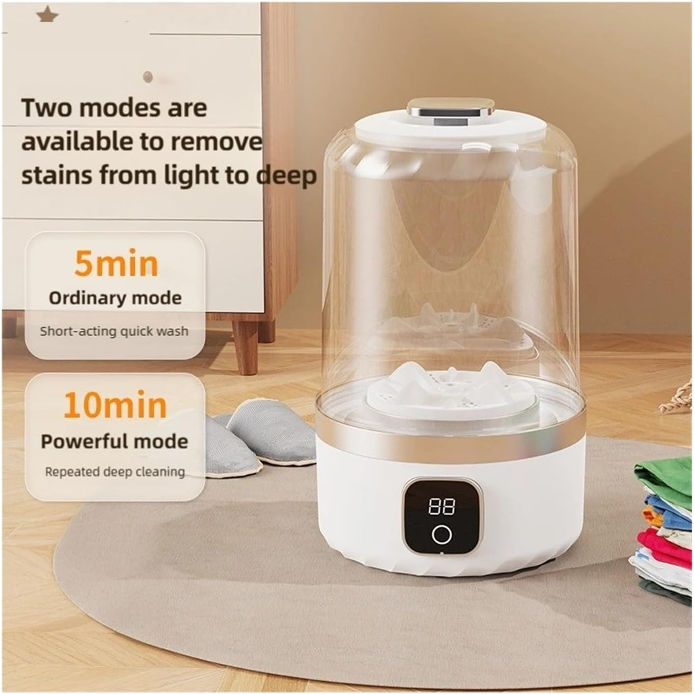 Cordless Electric Washing Machine Charging 2-speed Adjustment For Travel Socks Underwear Small Portable Washing Machine,for Travel,Camping, RV & Dorms(Blue)