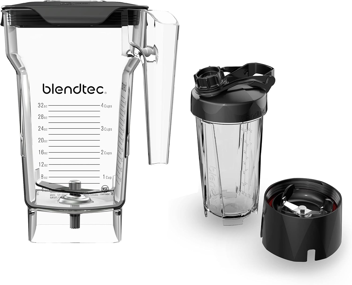 Blendtec 75 oz FourSide Jar and 34 oz GO Travel Bottle Bundle - Blender Jars and Personal Blender Attachment Compatible with Blendtec Blenders