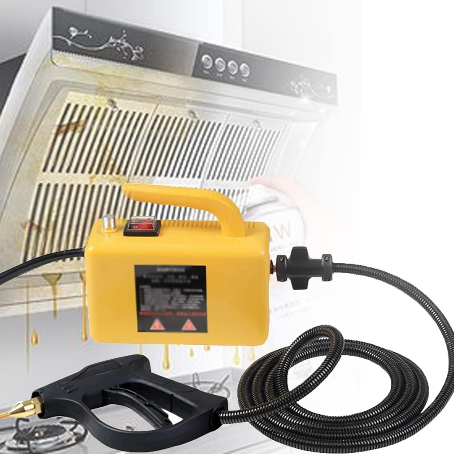 High Temperature Portable Steam Cleaner for Furniture Car Household，Multifunction Handheld Steam Cleaner for Kitchen Toilet Car Seat(Yellow,110v)