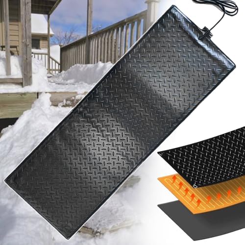 Outdoor Snow Melting Mats, Electric Heated Pads for Roofs & Stairs, Double-Sided Anti-Slip, 45℃ Max Temp, 400W/m2 - Safe Ice Removal Solution, 55cm*120cm