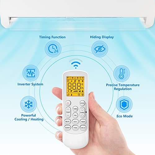 18,000 BTU Mini Split AC/Heating System with Inverter, 19 SEER 230V Energy Saving Ductless Split-System Air Conditioner with Pre-Charged Condenser, Heat Pump, Remote Control & Installation Kit