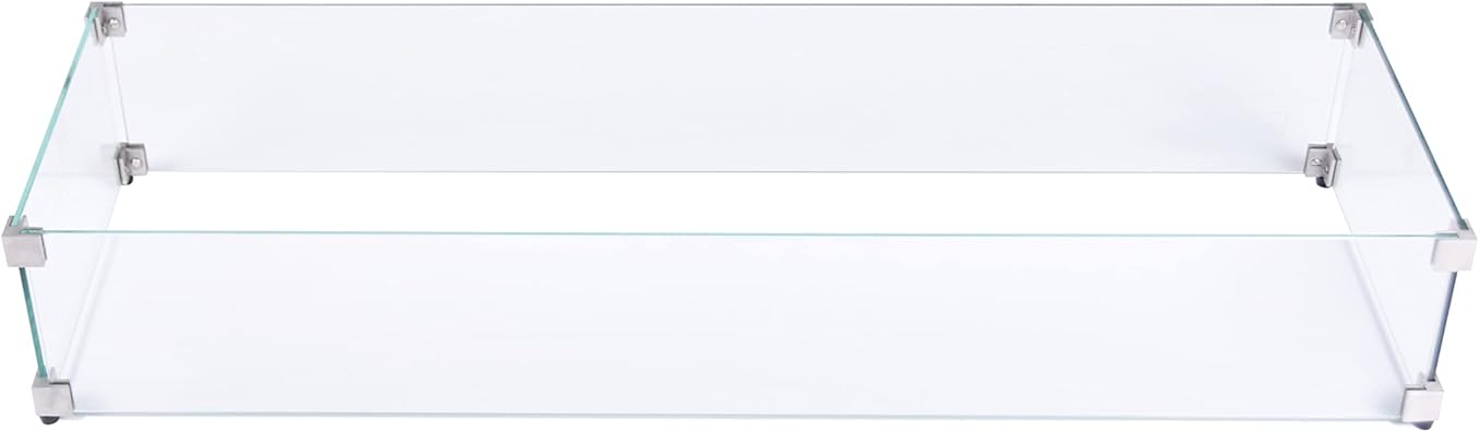 Rectangle Wind Screen for Elementi Plus Positano Fire Table/Riviera Fire Table - OFG410/OFG415-WS