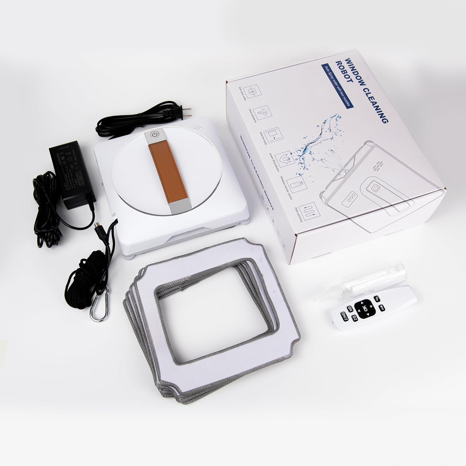 Smart Window Cleaning Robot, Dual Water Spray, 2500Pa High Suction Power, Wet/Dry Cleaning, Indoor/Outdoor Use, Mobile APP & Remote Control, Perfect for High-Rise Windows, Tiles and Glass Cleaner kit