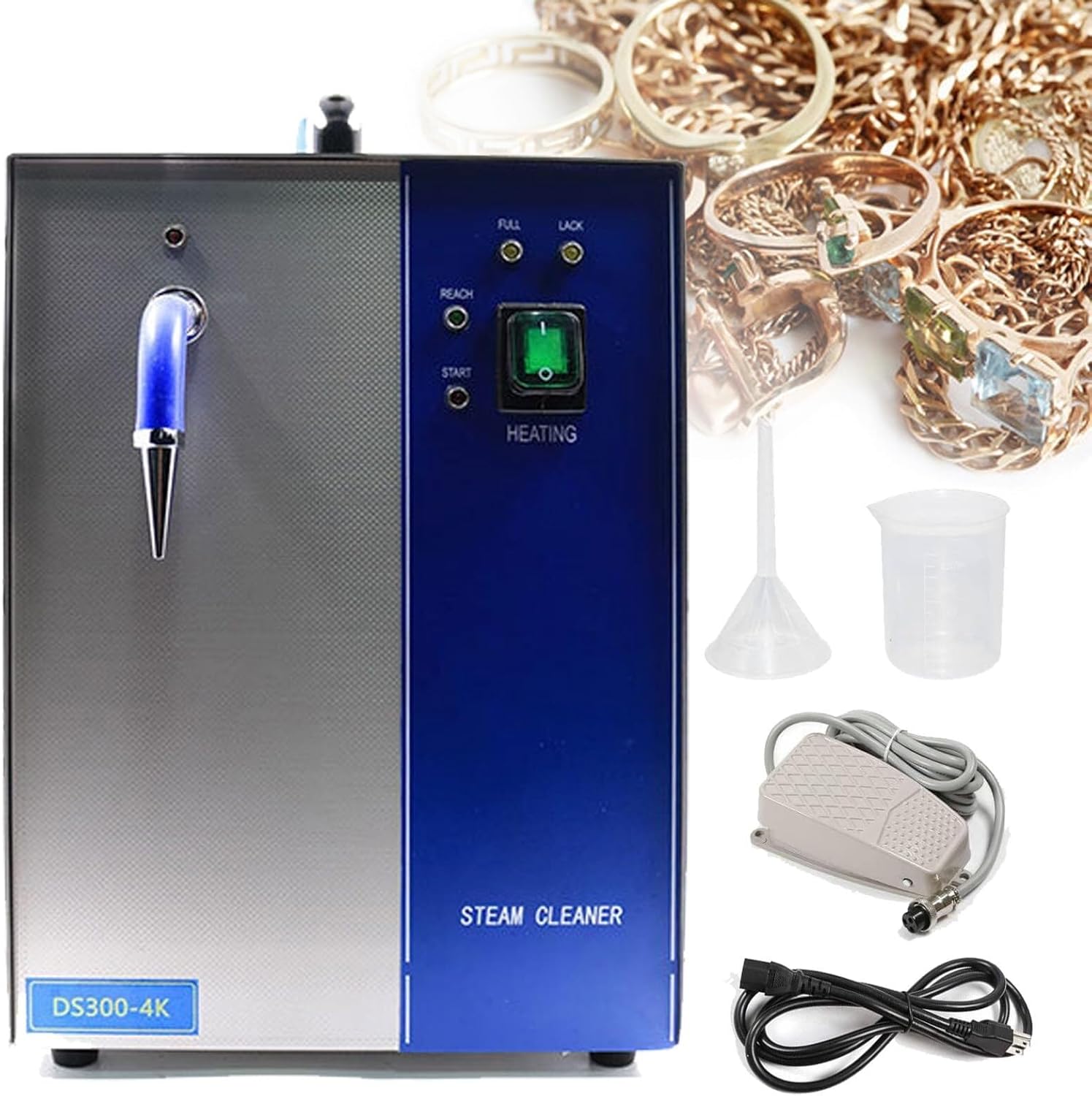 1300W/2200W Professional Jewelry Steam Cleaner 2L/4L Stainless-Steel Jewelry Cleaning Machine,for Jewelry Stores Cleaning Jewelry(4l,110V)