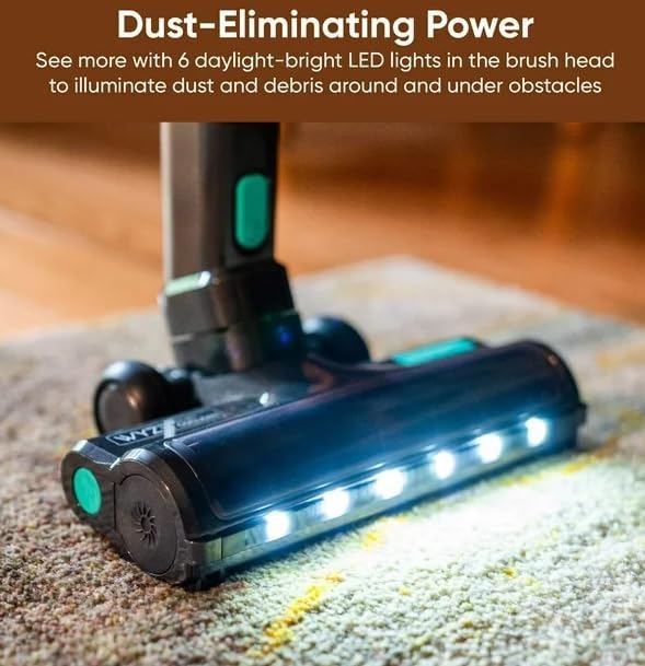 Generic Cordless Stick Vacuum Cleaner for Hardwood Floors and Carpets, 20KPa Strong Suction, LED Display, 3 Modes, Up to 40 Min Runtime, Wet&Dry Vacuum for Home Office, Black, AAA-008