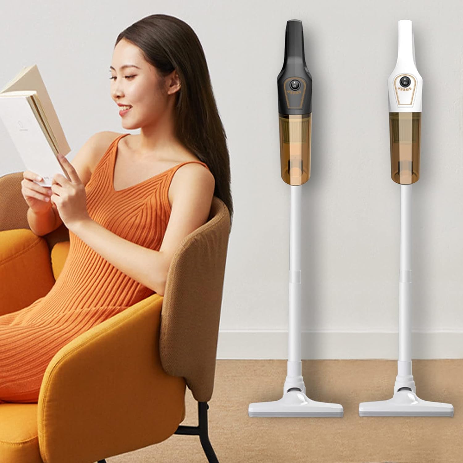 Cordless Stick Vacuum 120W Powerful Suction Handheld Vacuum 3-Speed Cleaner for Carpet and Hardwood Floor Debris,Dusts,Pet Hair