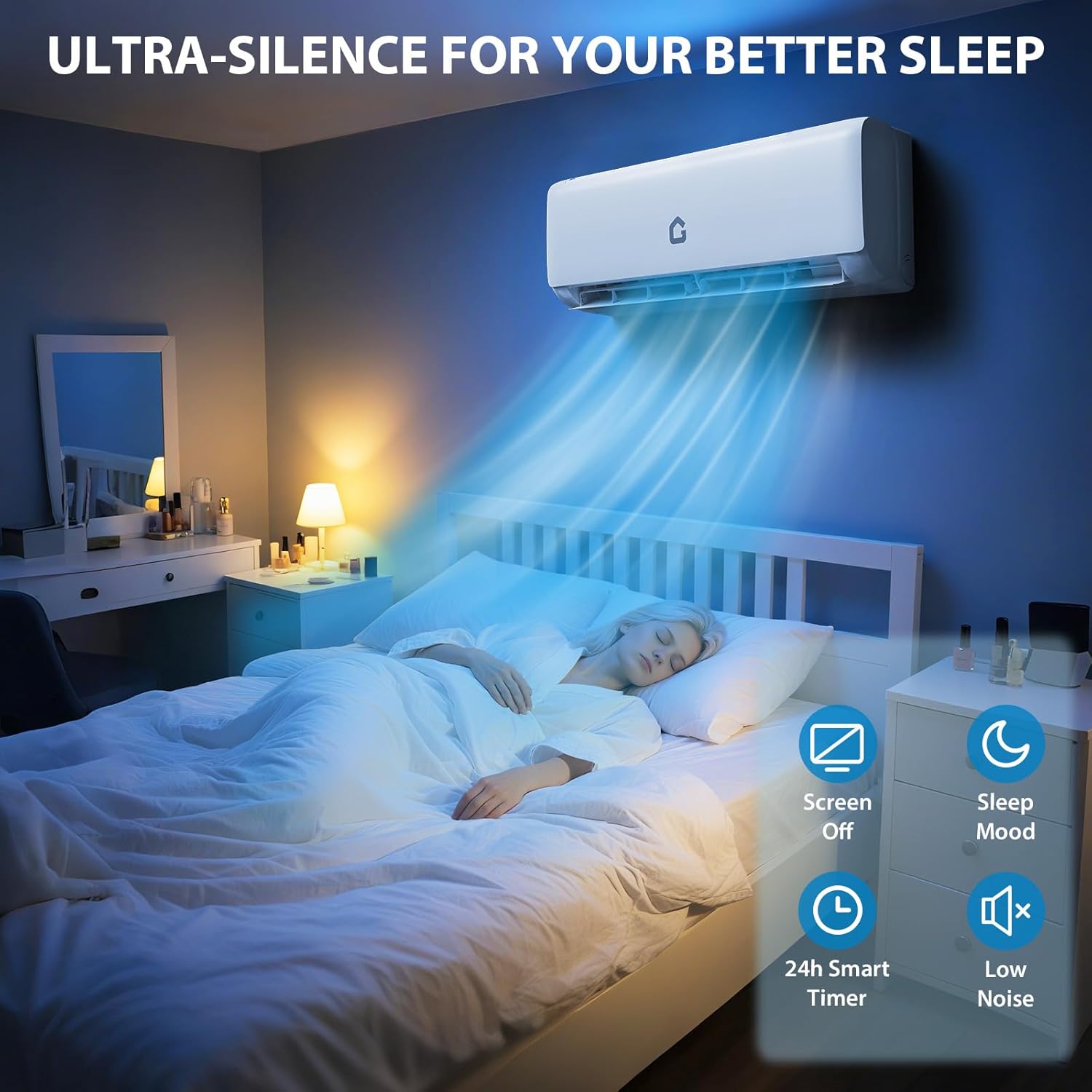 18000 BTU Mini Split Air Conditioner and Heater, 21 SEER2 Inverter System, 230V Ductless AC Unit for Rooms Up to 1250 Sq.Ft, with Remote, WiFi, Installation Kit