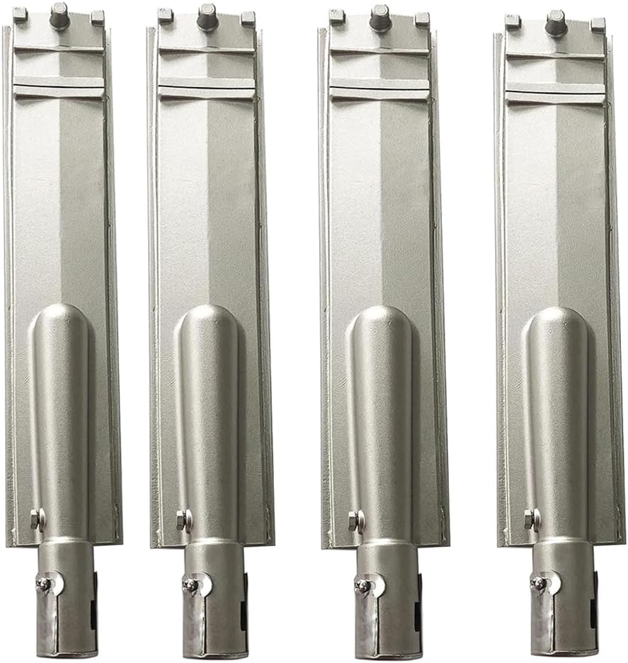 4 Set Heavy Duty Cast Stainless Steel Grill Burner 16 1/8 inch Outdoor Premium Gas BBQ Grill Burner Replacement for Bull Jenn Air Turbo Cal Flame Blaze Thermos Aussie Bakers ChefChar Broil Nexgrill