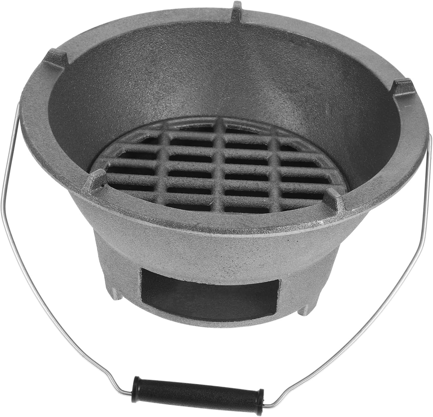 Happyyami Portable Charcoal Grill Stove Multifunctional Tabletop Bbq Grill for Camping and Outdoor Cooking Cast Iron Charcoal Chimney for Versatile Grilling and Heating