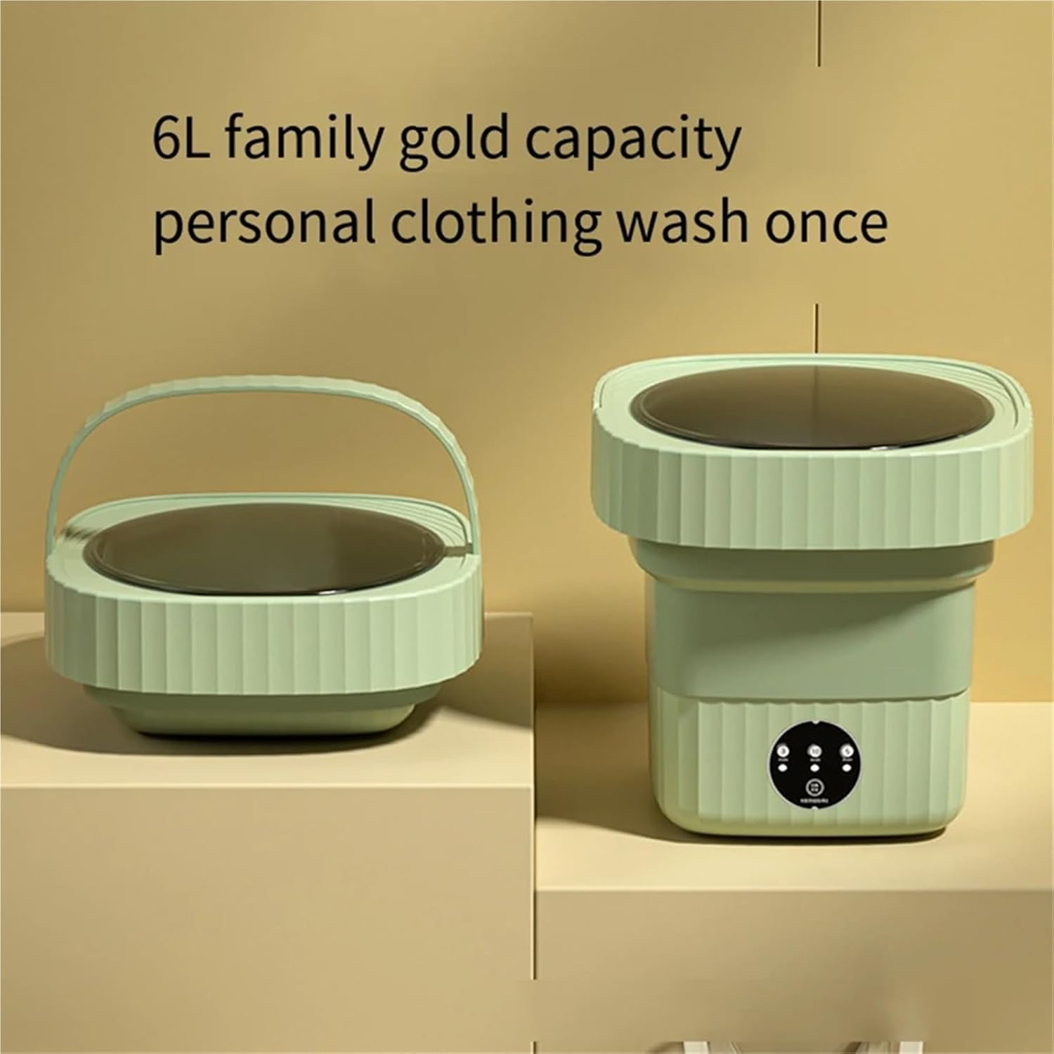 Portable Washing Machine, 10L Folding Mini Washing Machine Portable Underwear Socks Baby Small Washer With Dryer For Clothes Travel Home,for Apartments, Homes, and Dorms(Green)