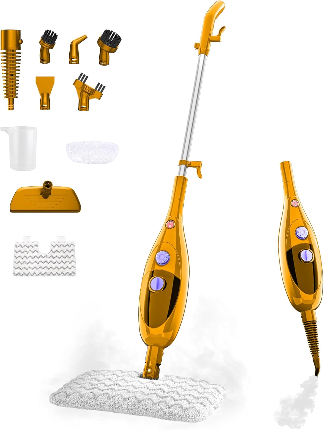 12 in 1 Steam Mop,Detachable Handheld Steam Cleaner for Hardwood Floors, Tile, Carpet, Clothes, Windows & Furniture, Lightweight Floor Steamer with 15S Fast Heat-Up & Adjustable Steam