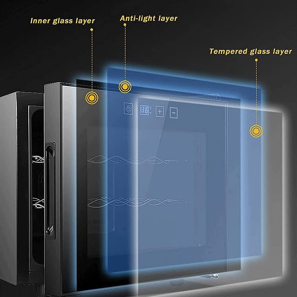 29L Wine Cooler/Fridge Beverage Refrigerator Small Mini Red & Cellar Beer Soda,Digital Temperature Display, Double-Layer Glass Door, Quiet Operation Compressor