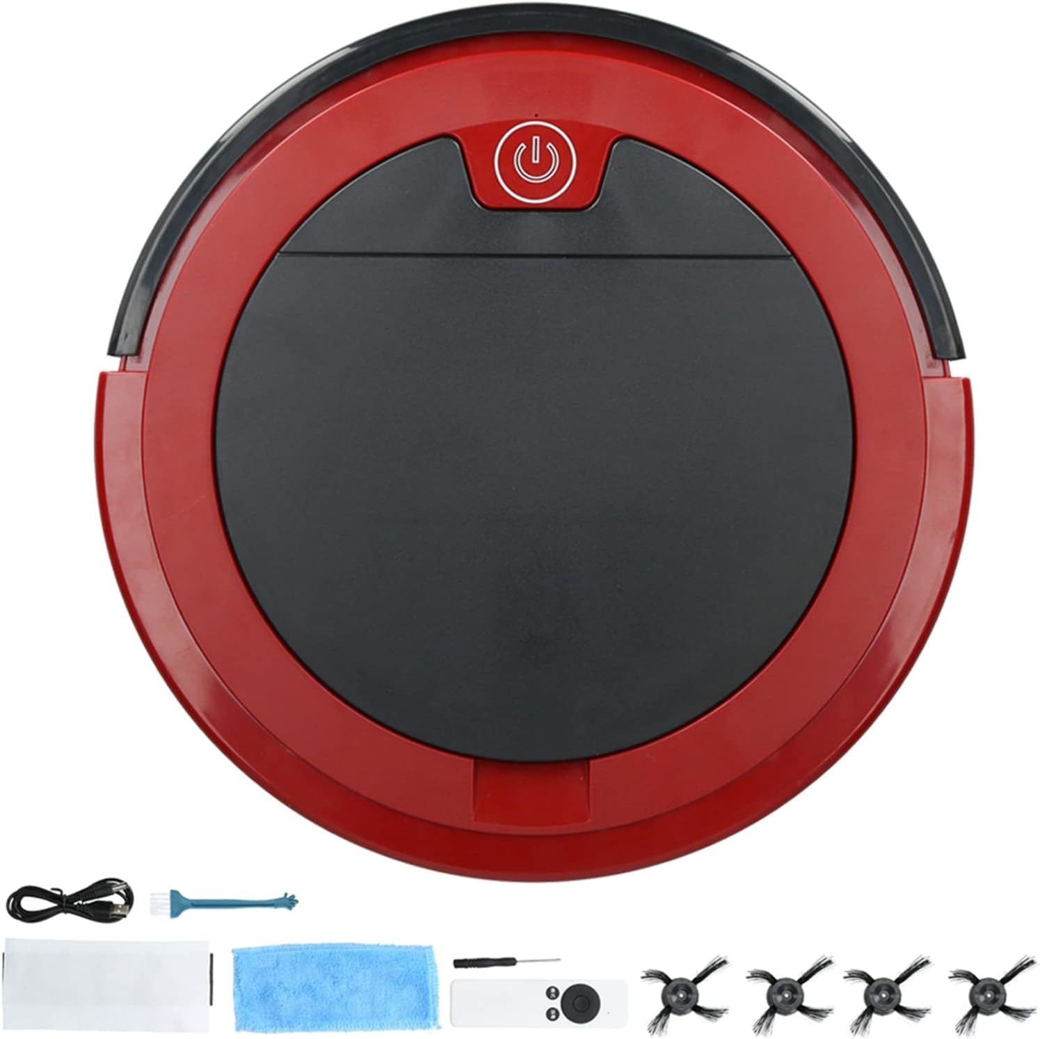 Intelligent Remote Control USB Rechargeable Floor Dust Sweeping Robot Vacuum Cleaner DC5V Red