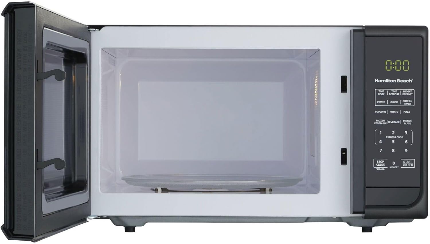 Compact 900W Gloss Black Microwave Oven - 0.9 cu ft Countertop Design for Efficient Cooking, Ideal for Home, Office & Small Spaces - EM925A2CE-P1