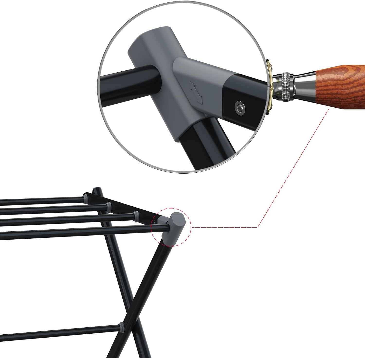 Drying Rack for Laundry, Foldable Clothes Drying Rack, Small Collapsible Dry Rack for Clothes, Use for Indoor & Outdoor Drying Clothes, Black 40