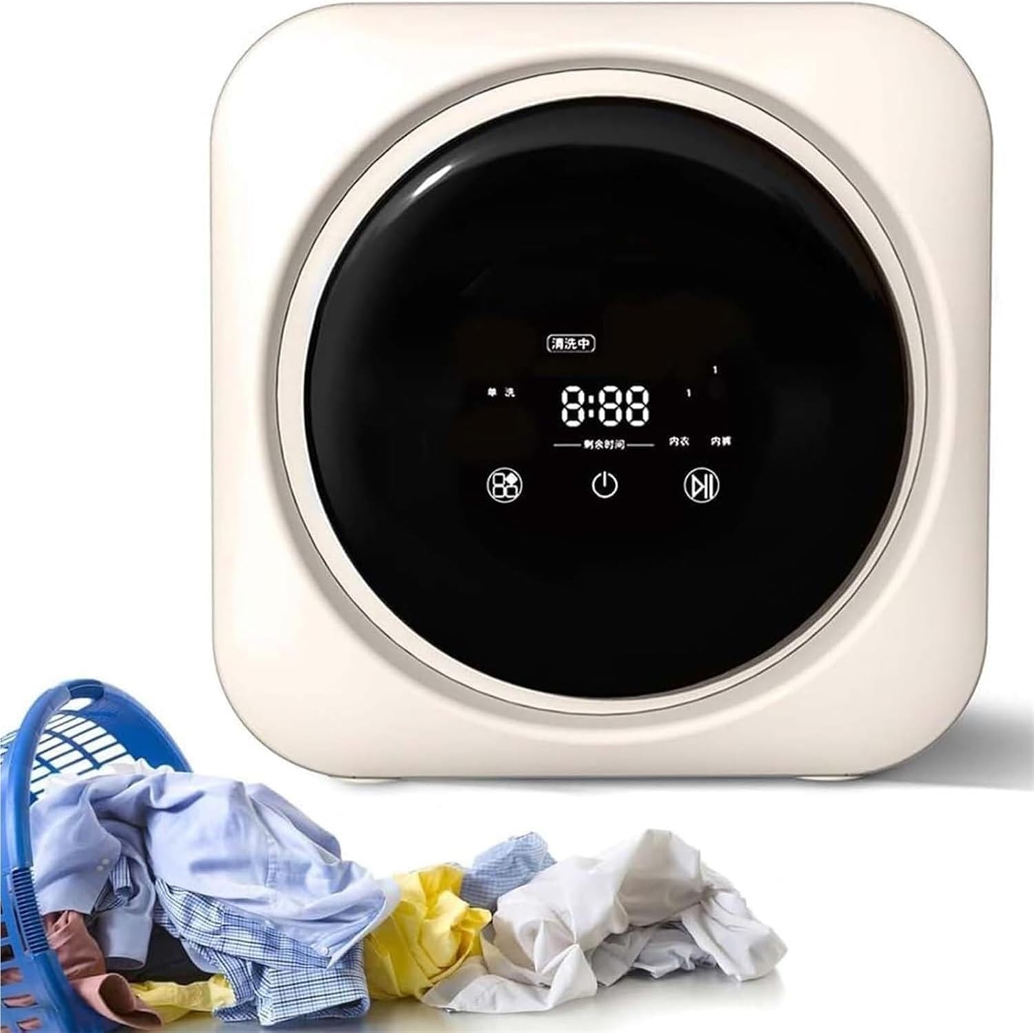 Portable Clothes Washing Machines, Wall Mounted Mini Washing Machine with LCD Control Panel, 2 in 1 Washer and Dryer Combo, Washing Capacity 0.3kg for Small Clothes, Underwear or Socks.(Desktop)