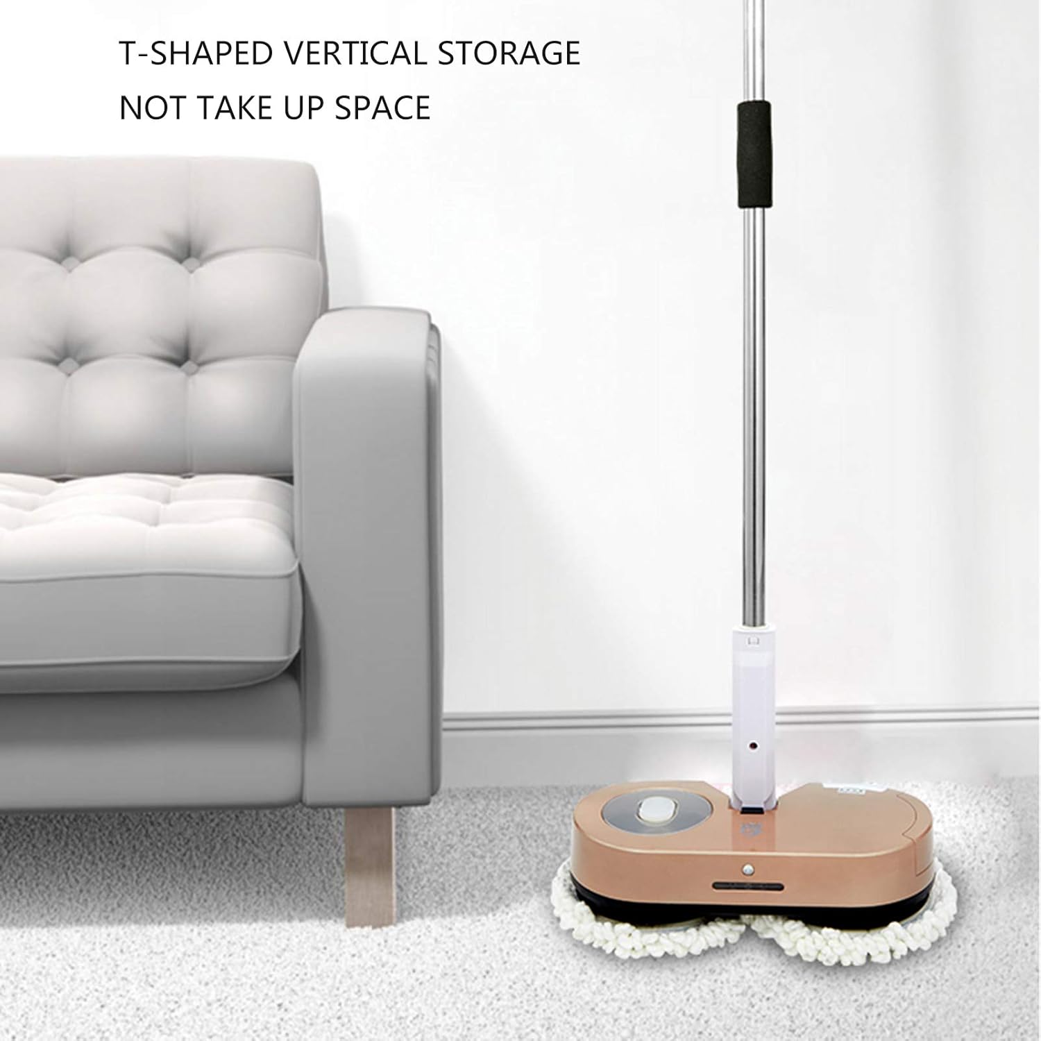 Steam Mops Home Wireless Electric Mop Mopping Machine Cleaning Machine Hand-Held Vacuum Floor And Carpet Steam Cleaner with LED Light Orange