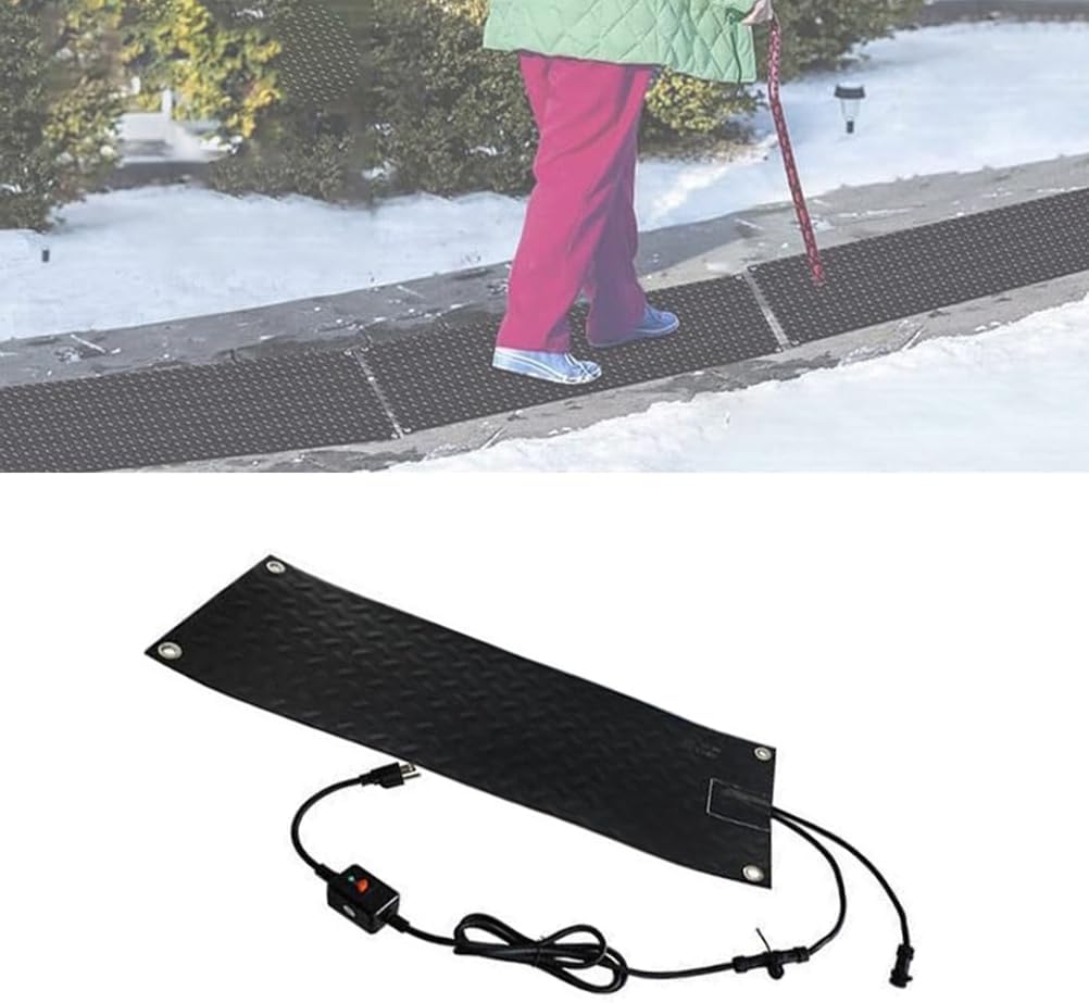 Stair Heating Mats with Heated Snow and Ice Melting, A Winter Anti-Slip Snow and Ice Removal Product with Heated Entrances, Suitable for Stairs and Patios,4,10 * 48in