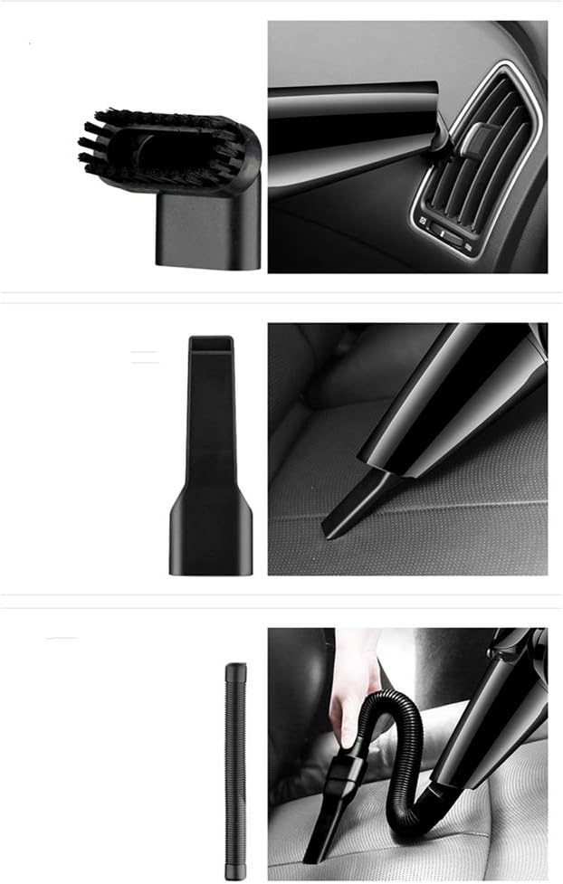 Cordless Handheld Vacuum Cleaner with Light and HEPA Filter, Car Vacuum, High Power 120W 4500PA Stronger Suction for Car Home Pet Kitchen Office,Black (Red)